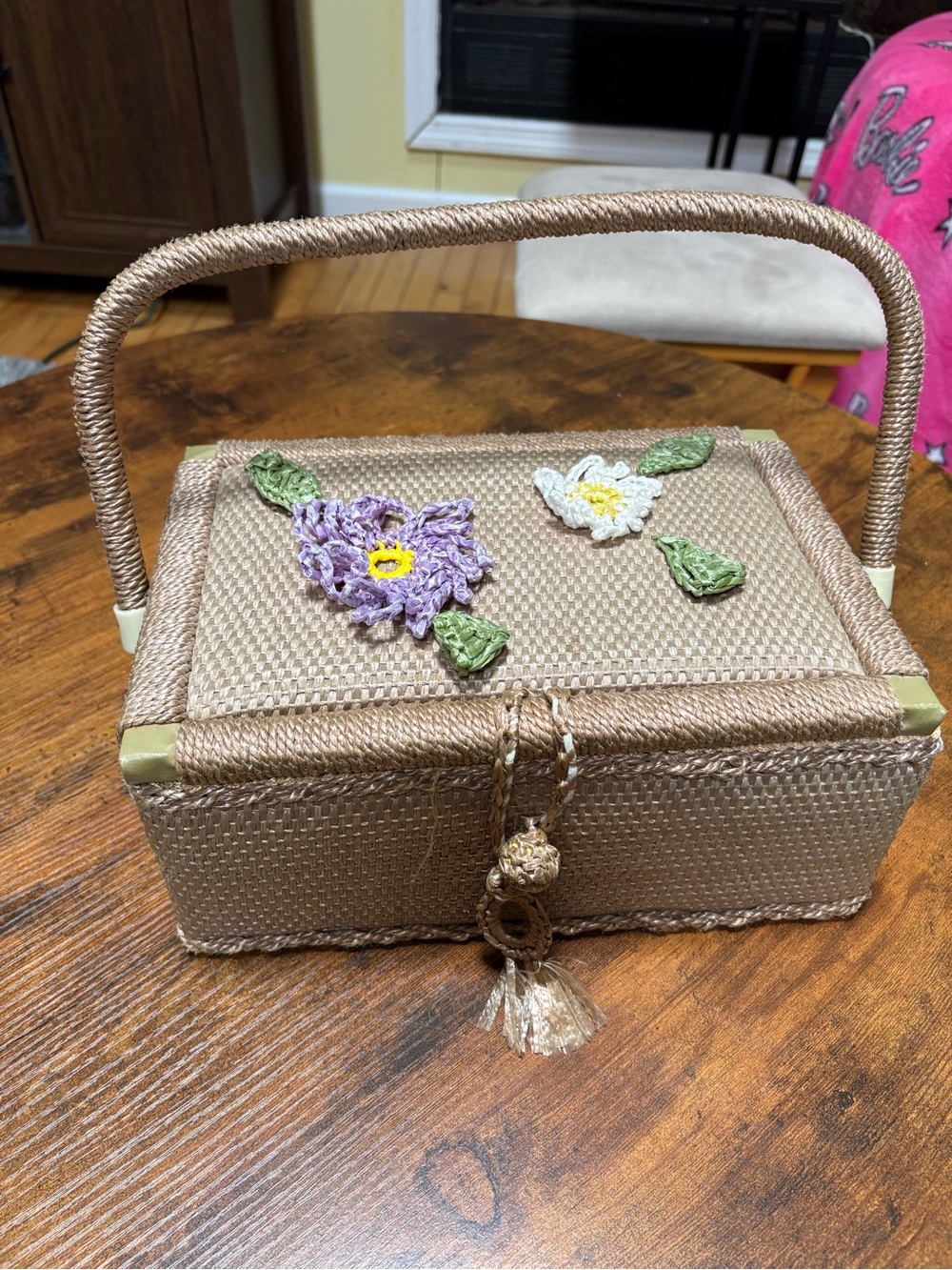 Floral Handmade Woven Basket
